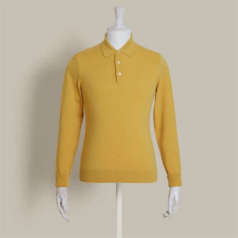 Yellow Wool and cashmere polo shirt 